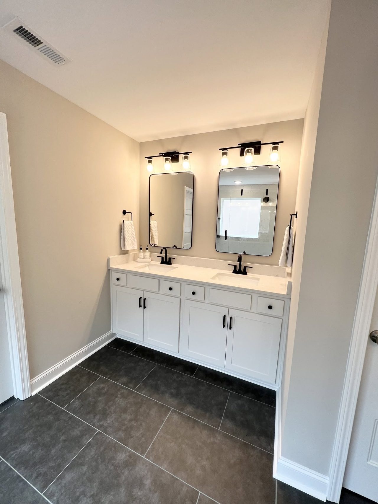 Double vanity and tiled floor, Middle Tennessee