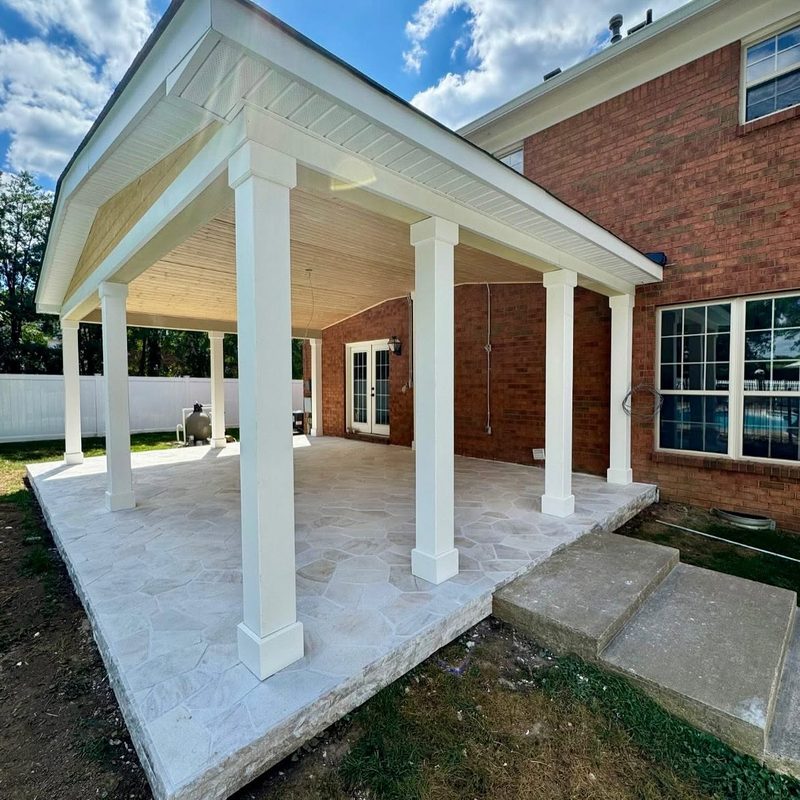 Covered porch with flagstone patio, Middle Tennessee