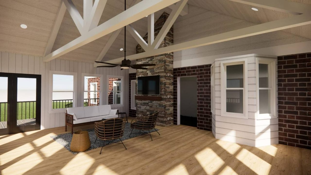 Covered porch · design rendering, White House